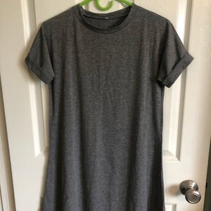 women’s grey T-shirt dress